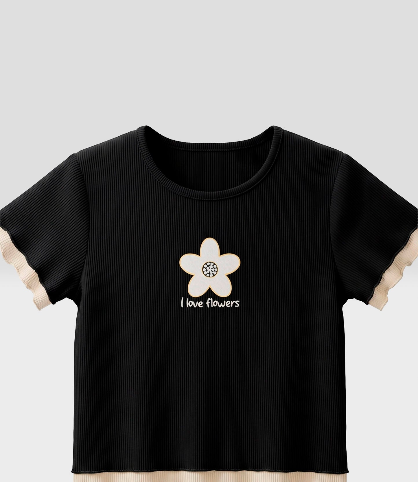 Polera niña con flor 2 años / Negro