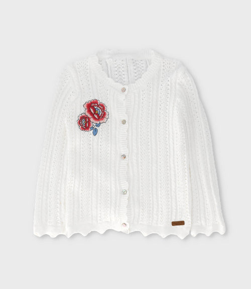 Chaleco niña con bordado 2 años / Blanco