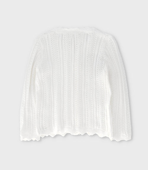 Chaleco niña con bordado 2 años / Blanco