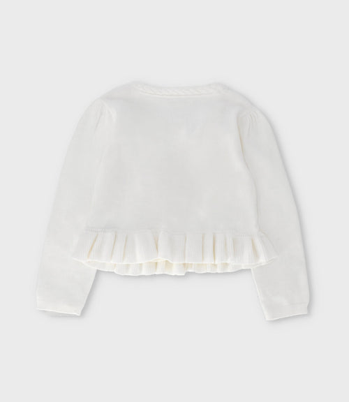 Chaleco niña con lazos y vuelos 2 años / Blanco