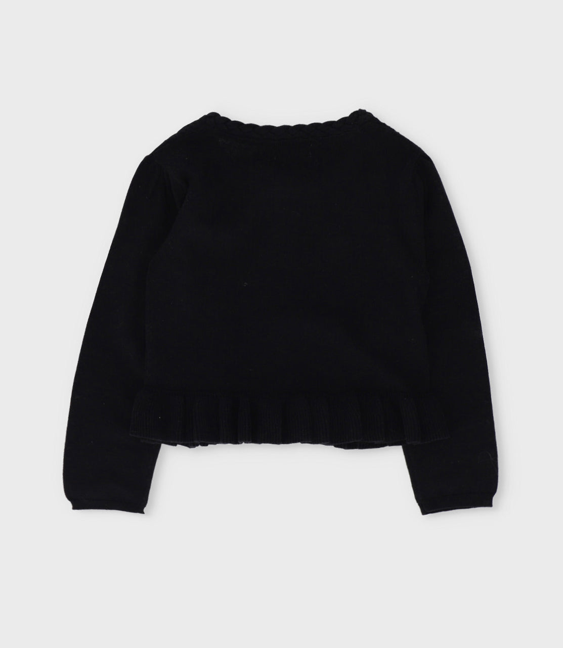 Chaleco niña con lazos y vuelos 2 años / Negro
