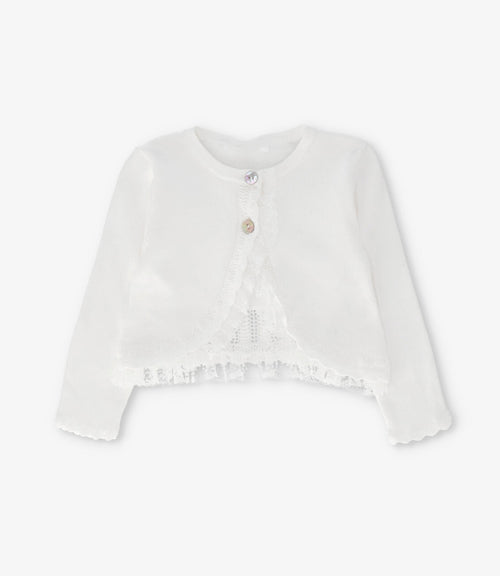 Chaleco niña con vuelos 2 años / Crudo