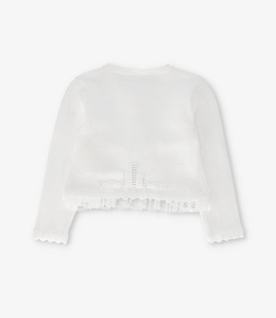 Chaleco niña con vuelos 2 años / Crudo