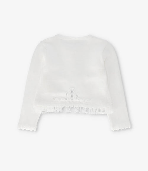 Chaleco niña con vuelos 2 años / Crudo