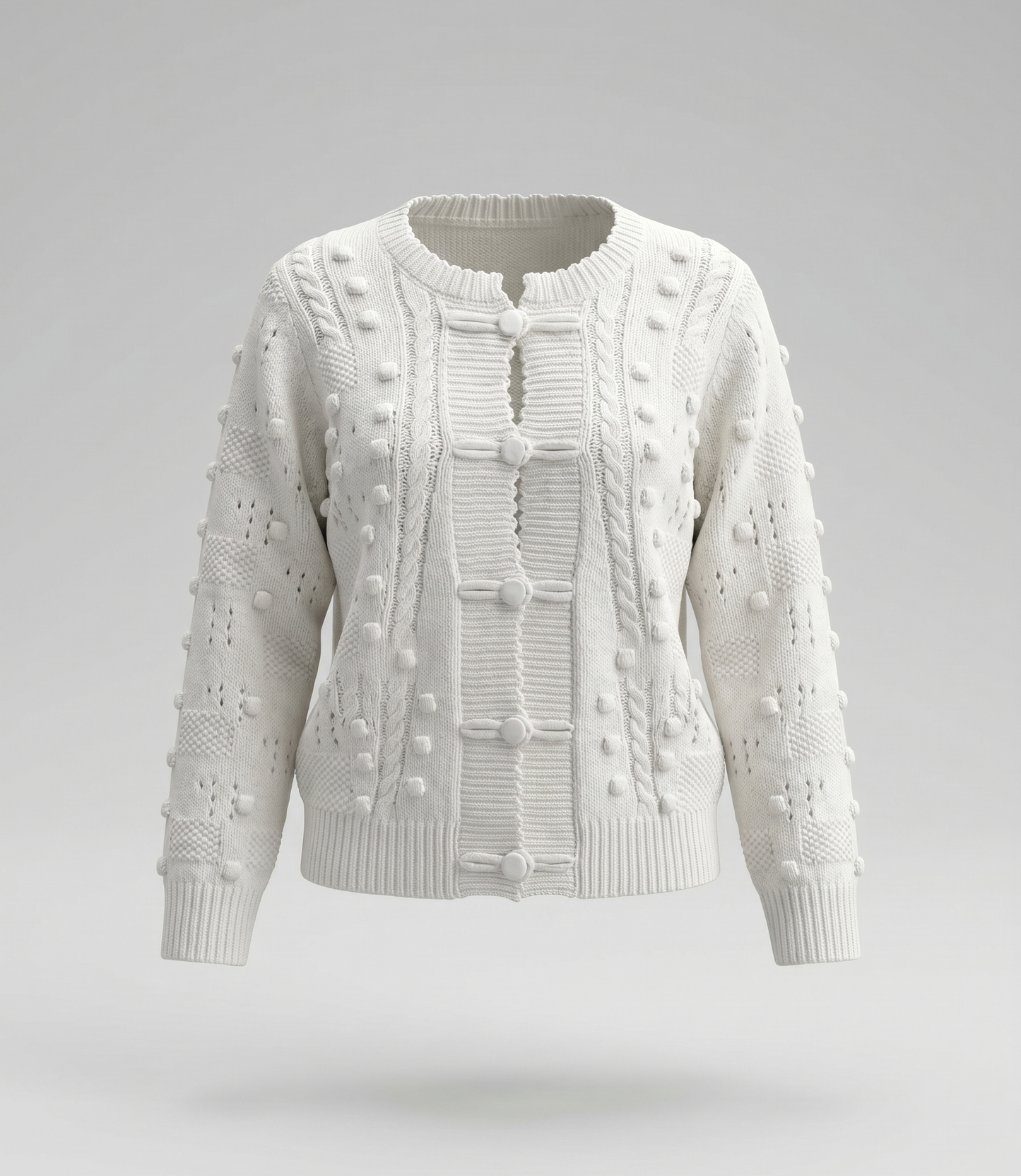 Chaleco niña cardigan con bordados 2 años / Crudo