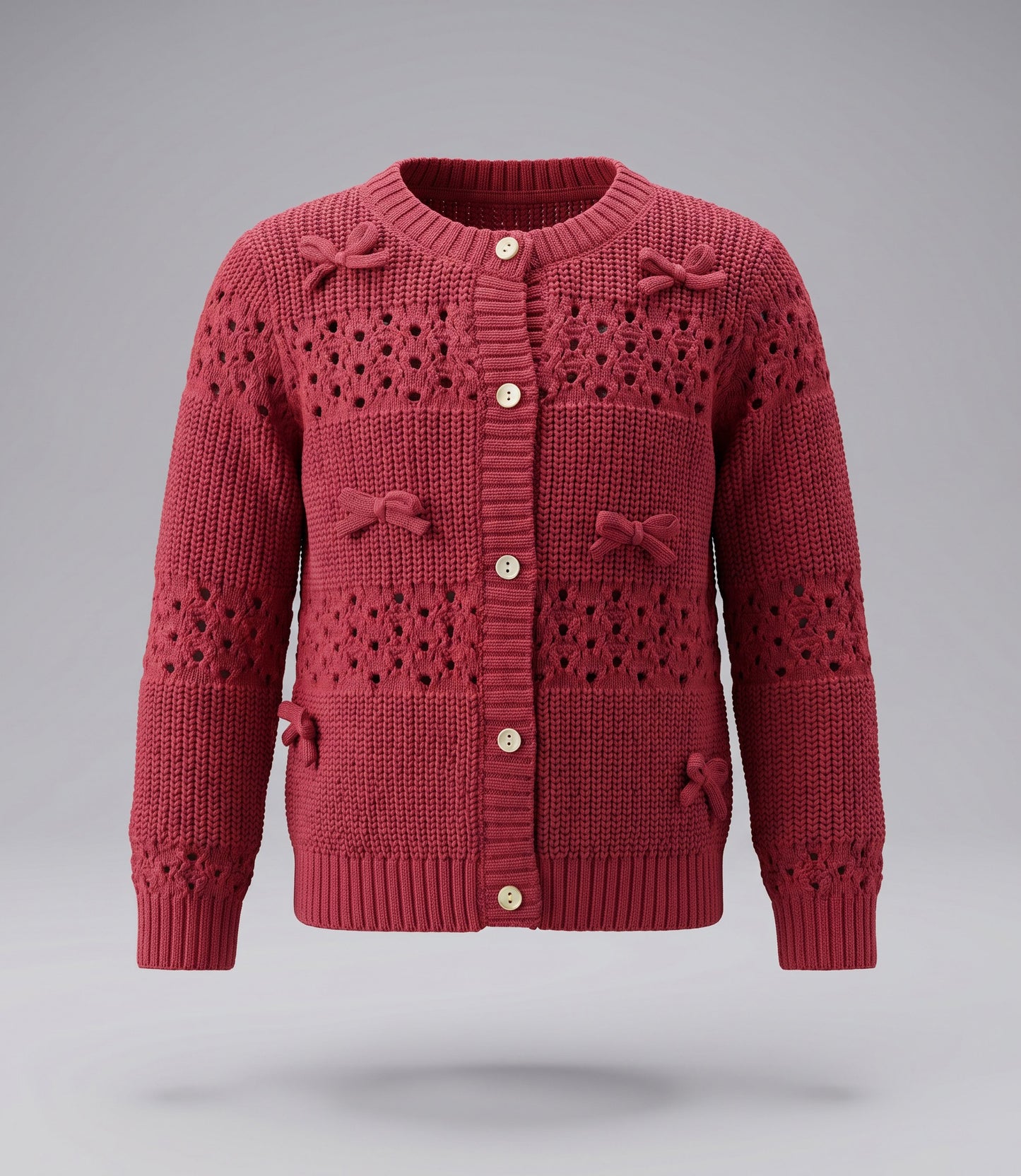 Chaleco niña cardigan con lazos 2 años / Frambuesa