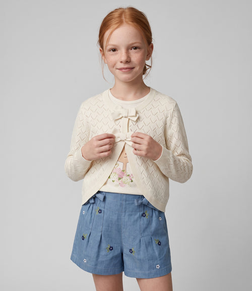 Chaleco niña bolero con lazo