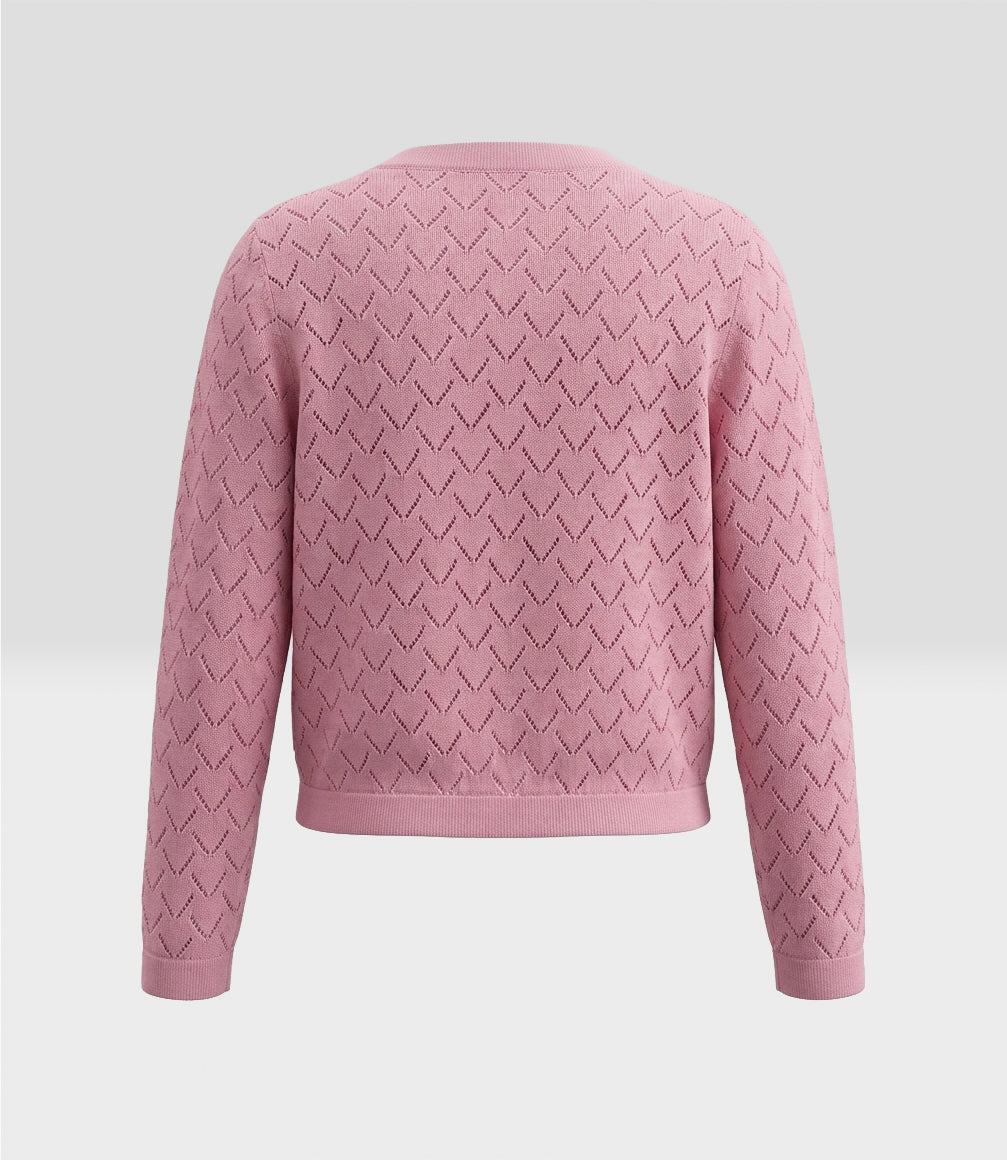 Chaleco niña bolero con lazo 2 años / Palo Rosa