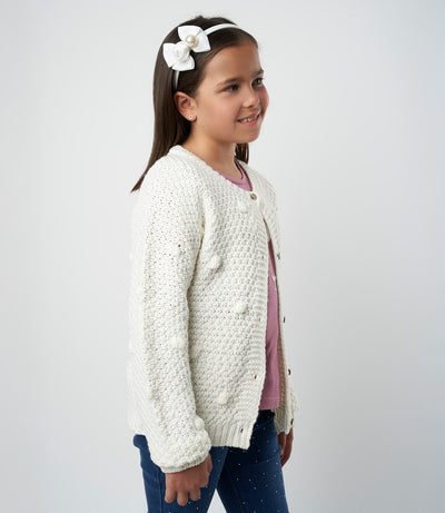 Chaleco niña tejido 2 años / Blanco