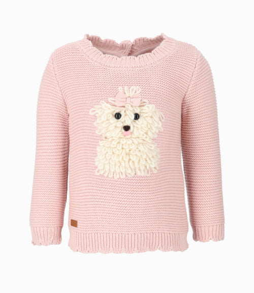 Chaleco niña con perrito 2 años / Rosado