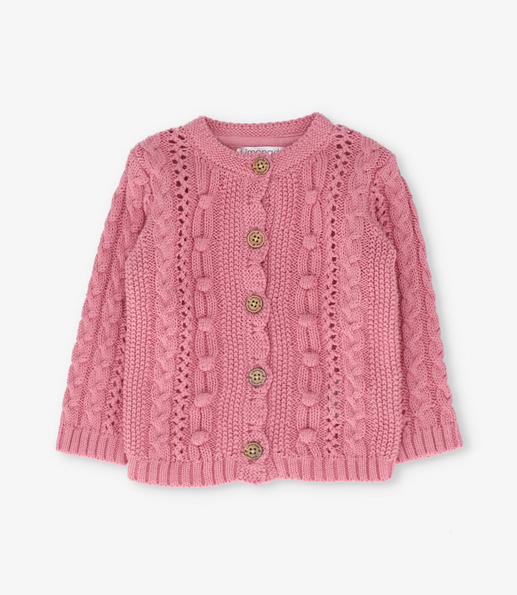 Chaleco niña cardigan 2 años / Coral