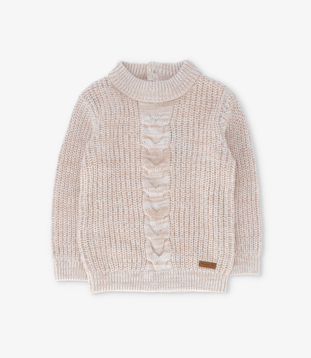 Chaleco niña cuello alto 2 años / Crudo