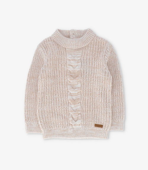 Chaleco niña cuello alto 2 años / Crudo