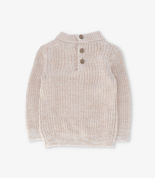 Chaleco niña cuello alto 2 años / Crudo