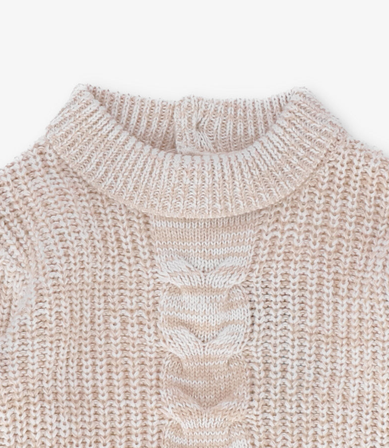 Chaleco niña cuello alto 2 años / Crudo