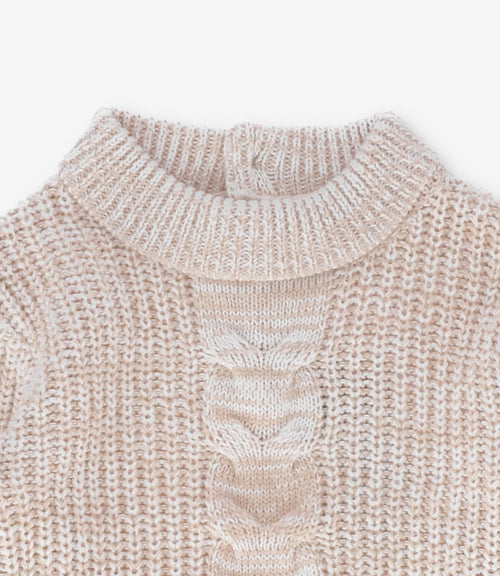 Chaleco niña cuello alto 2 años / Crudo