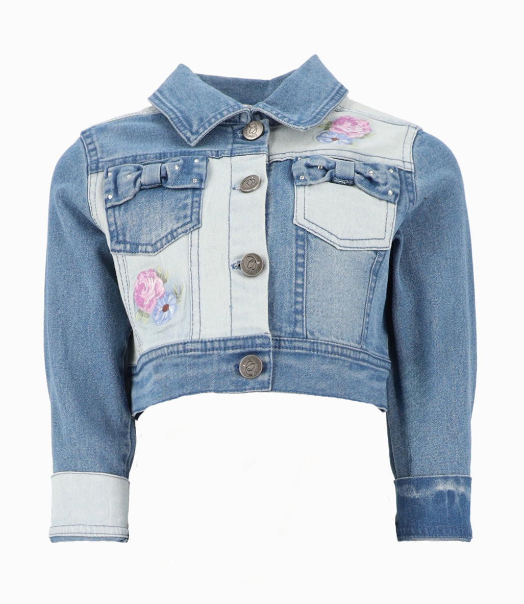 Chaqueta niña bicolor 2 años / Celeste