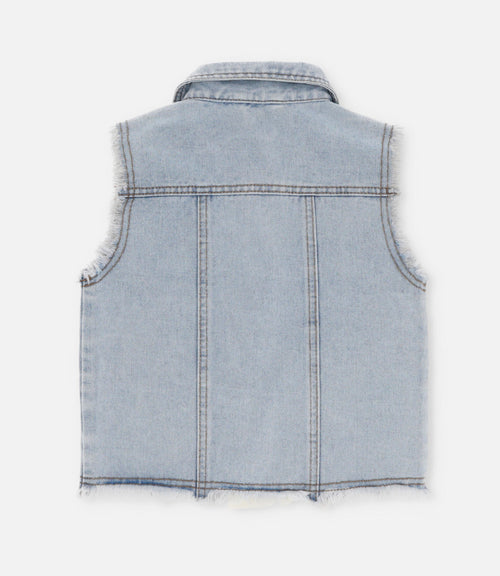 Chaqueta niña sin mangas 2 años / Celeste