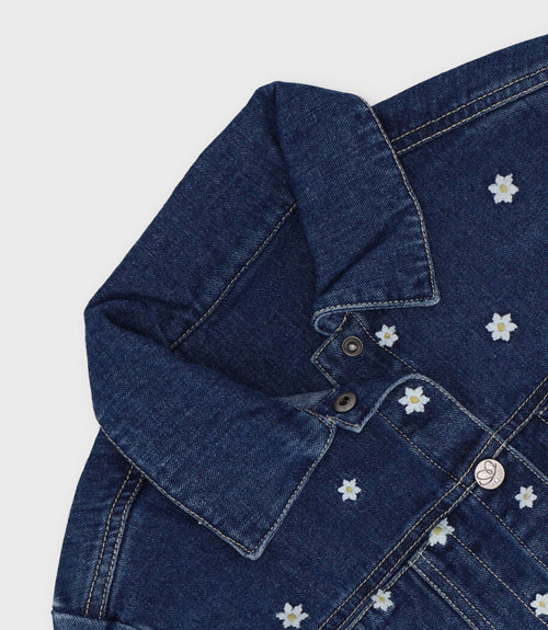 Chaqueta niña con flores 2 años / Azul Marino