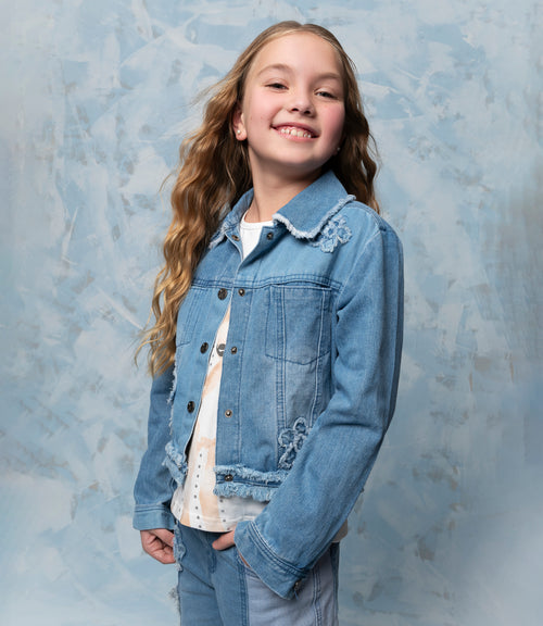 Chaqueta niña con flores