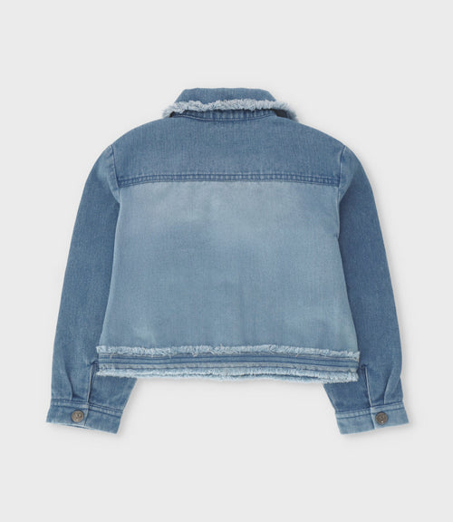 Chaqueta niña con flores 2 años / Celeste