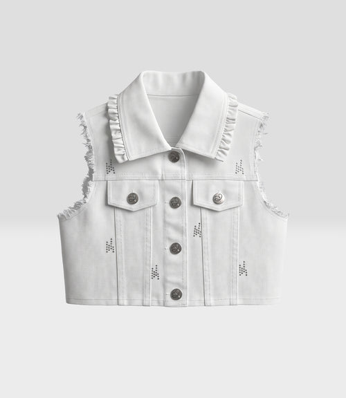 Chaqueta niña sin mangas 2 años / Blanco