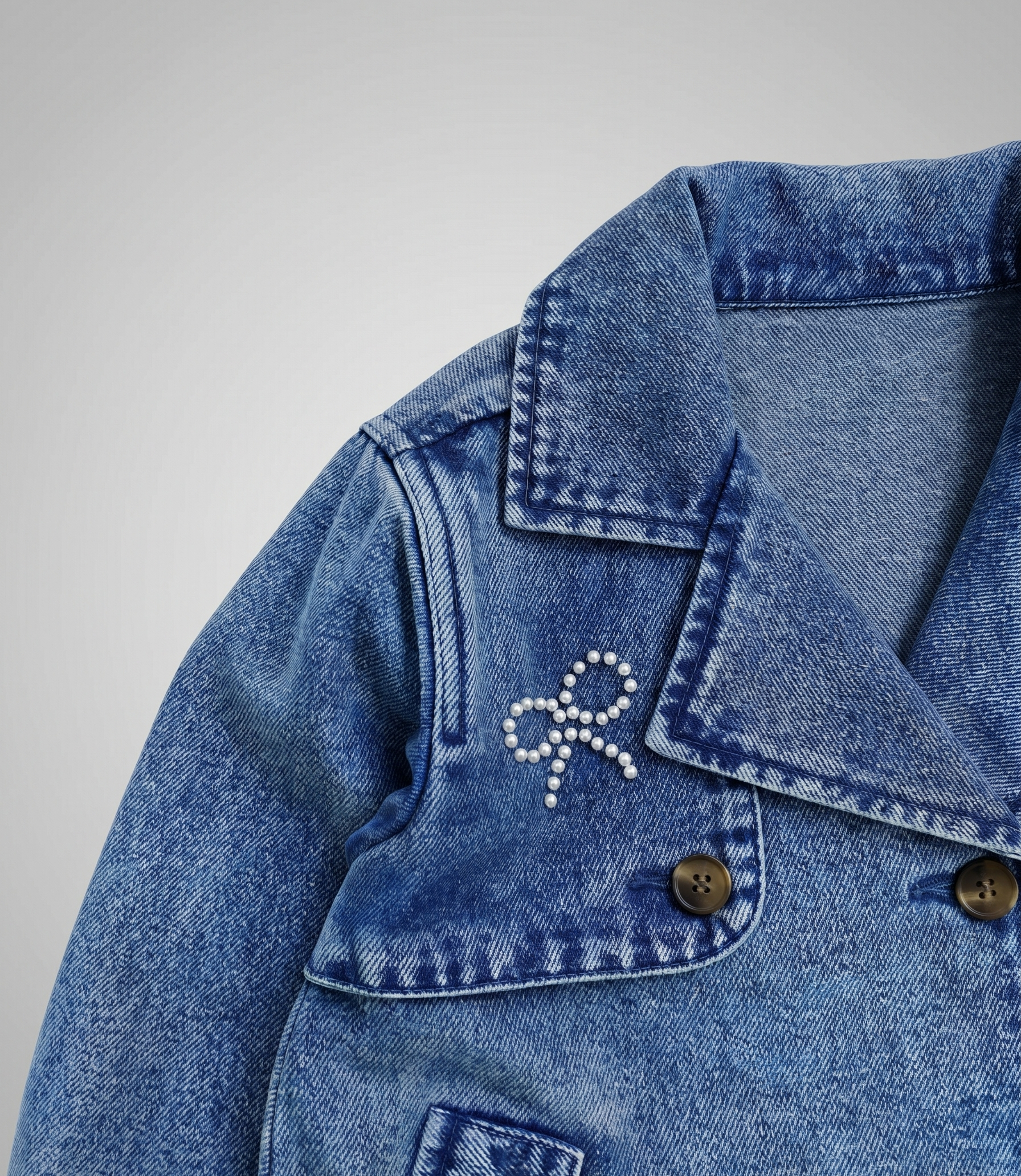 Chaqueta niña de denim 2 años / Azul Marino