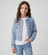 Chaqueta niña de denim con cherry