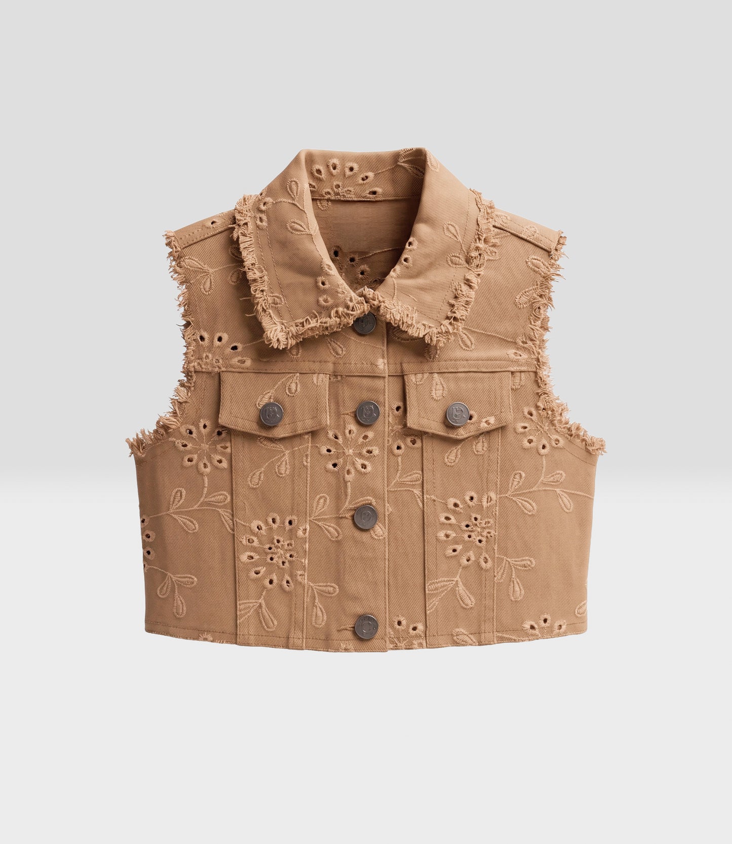 Chaqueta niña sin manga 2 años / Beige