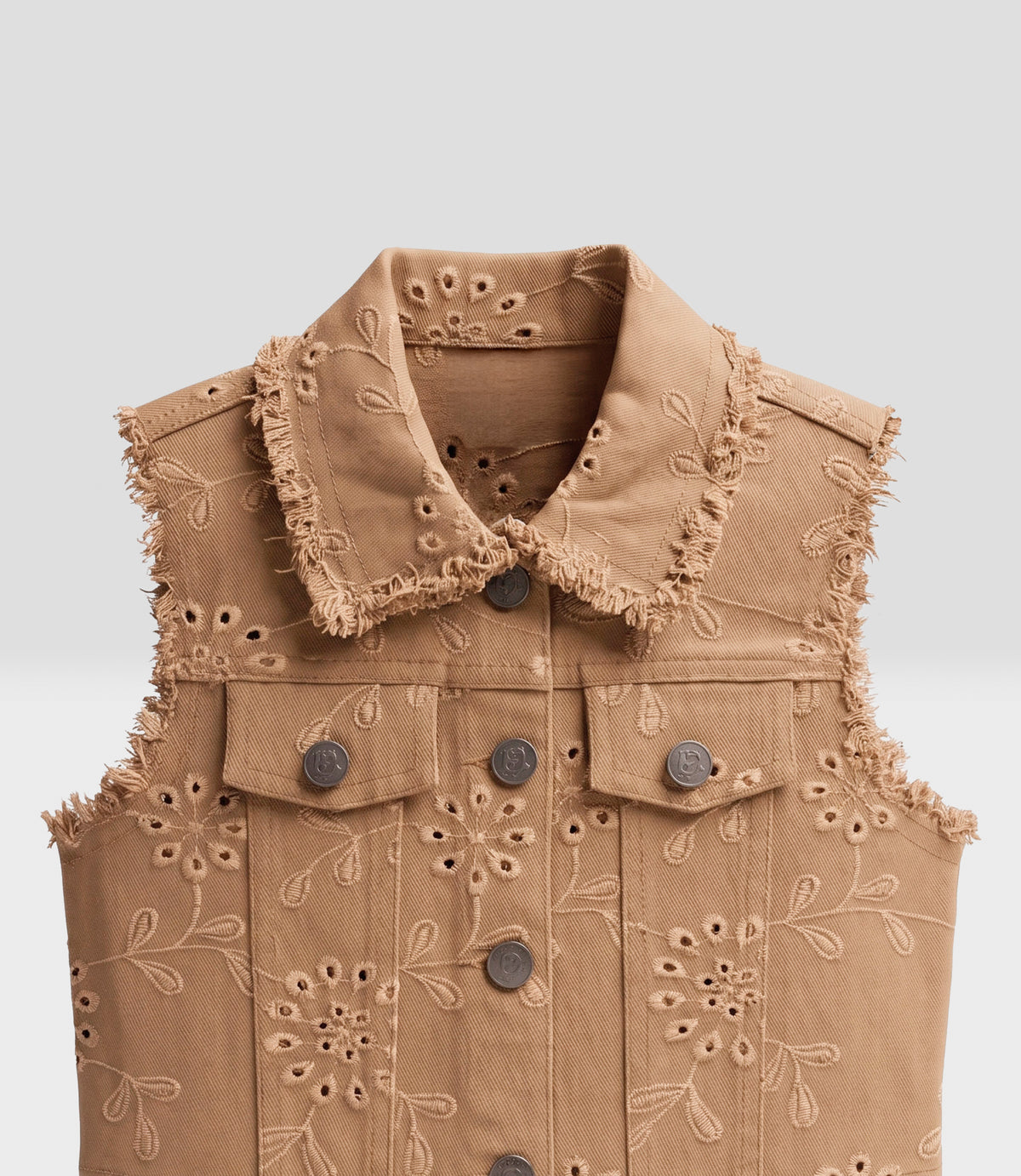 Chaqueta niña sin manga 2 años / Beige