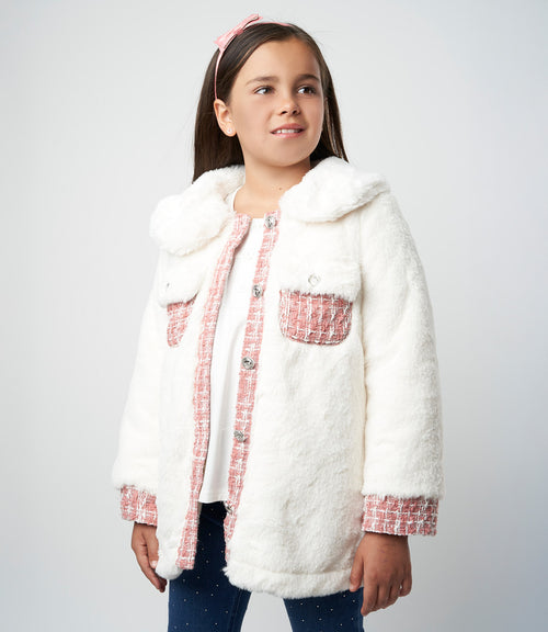 Chaqueta niña sherpa 2 años / Blanco