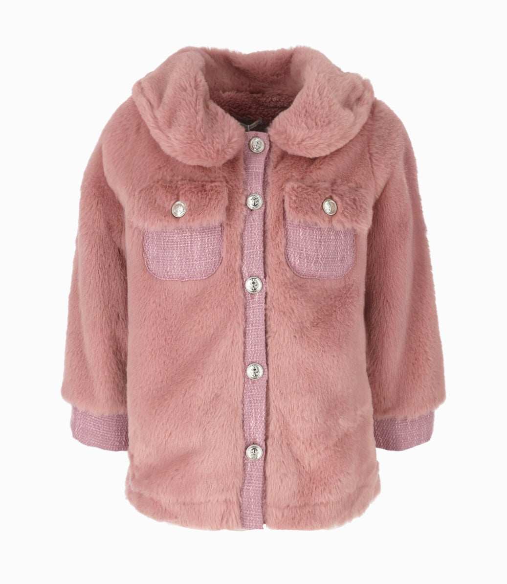 Chaqueta niña sherpa 2 años / Palo Rosa