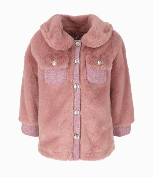 Chaqueta niña sherpa 2 años / Palo Rosa