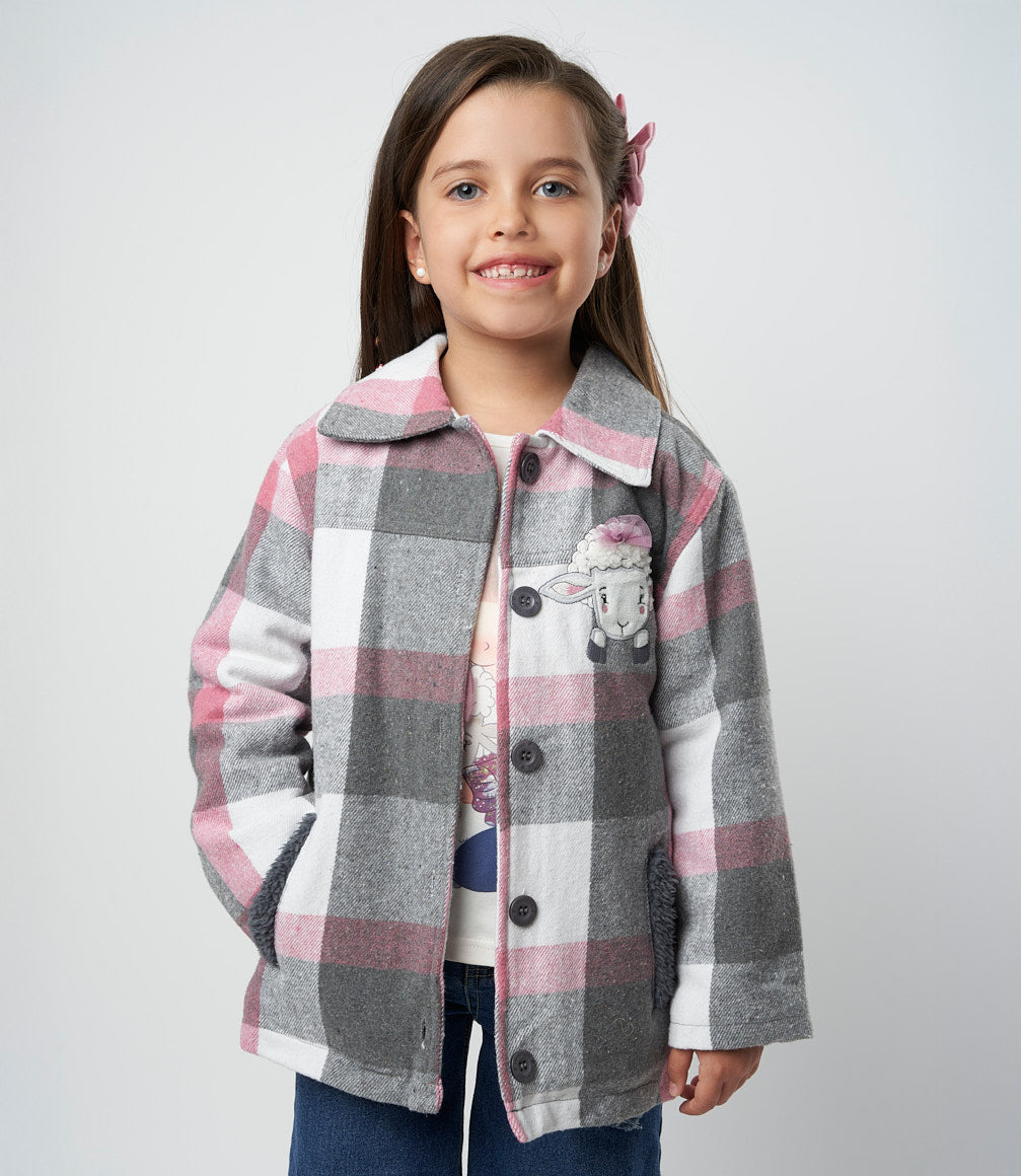 Chaqueta niña cuadrillé 2 años / Gris