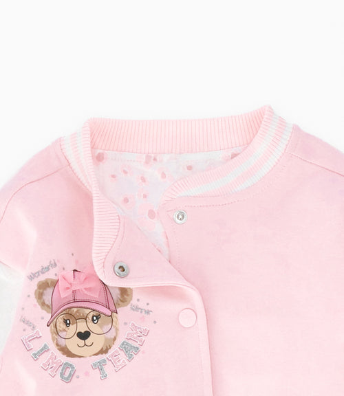 Chaqueta niña bomber con oso