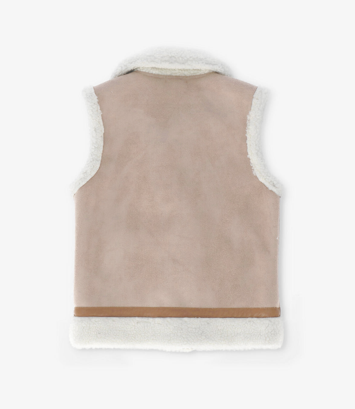 Chaqueta niña de gamuza sin mangas 2 años / Beige