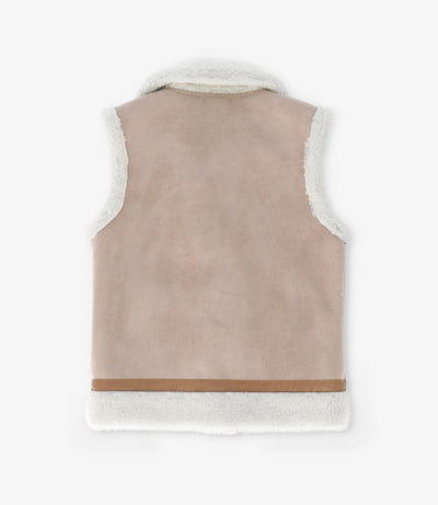 Chaqueta niña de gamuza sin mangas 2 años / Beige