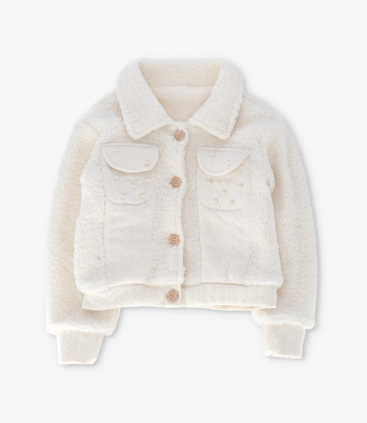 Chaqueta niña de sherpa 2 años / Crudo
