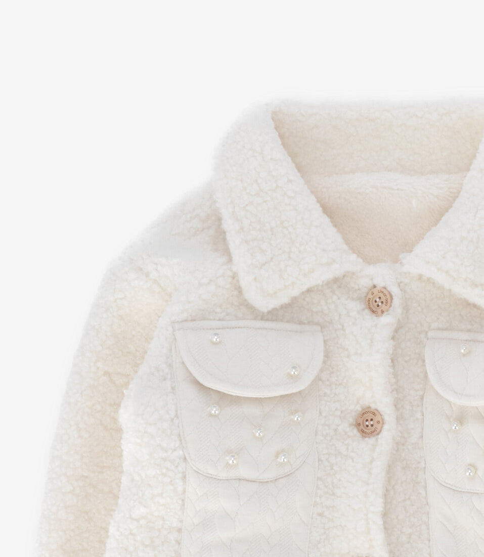 Chaqueta niña de sherpa 2 años / Crudo
