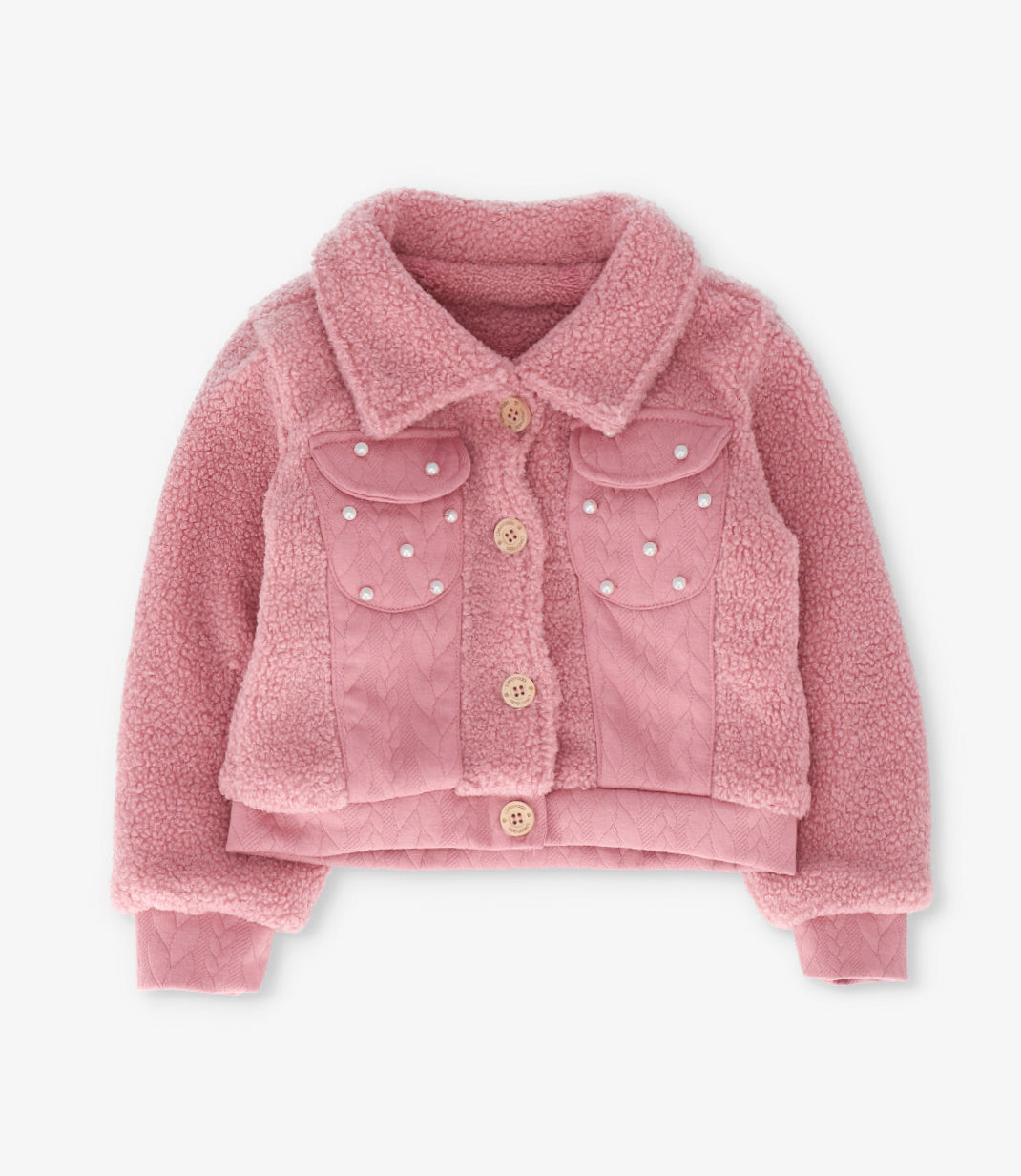 Chaqueta niña de sherpa 2 años / Coral