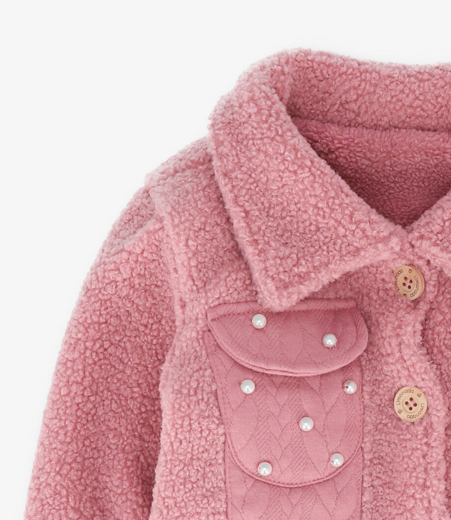 Chaqueta niña de sherpa 2 años / Coral