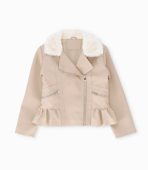 Chaqueta niña aviadora 2 años / Beige