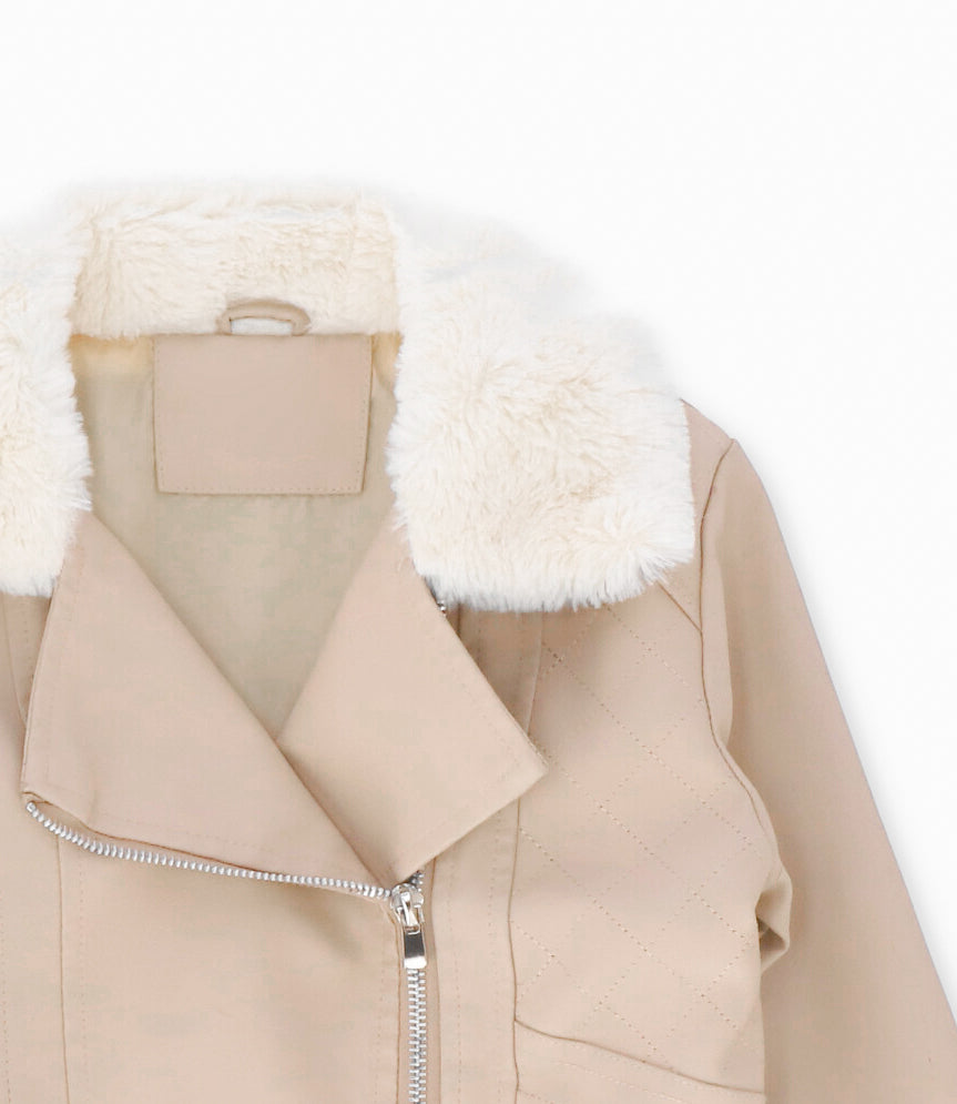 Chaqueta niña aviadora 2 años / Beige