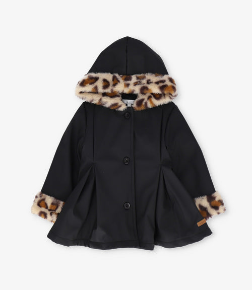 Chaqueta niña animal print 2 años / Negro