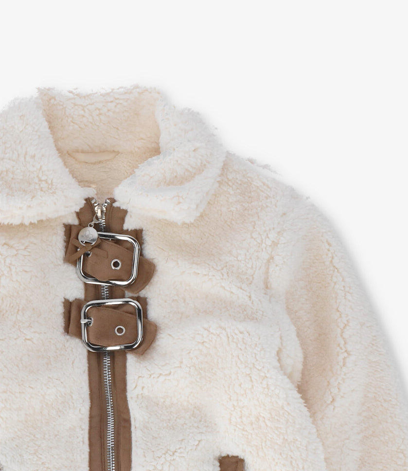 Chaqueta niña de sherpa 2 años / Crudo