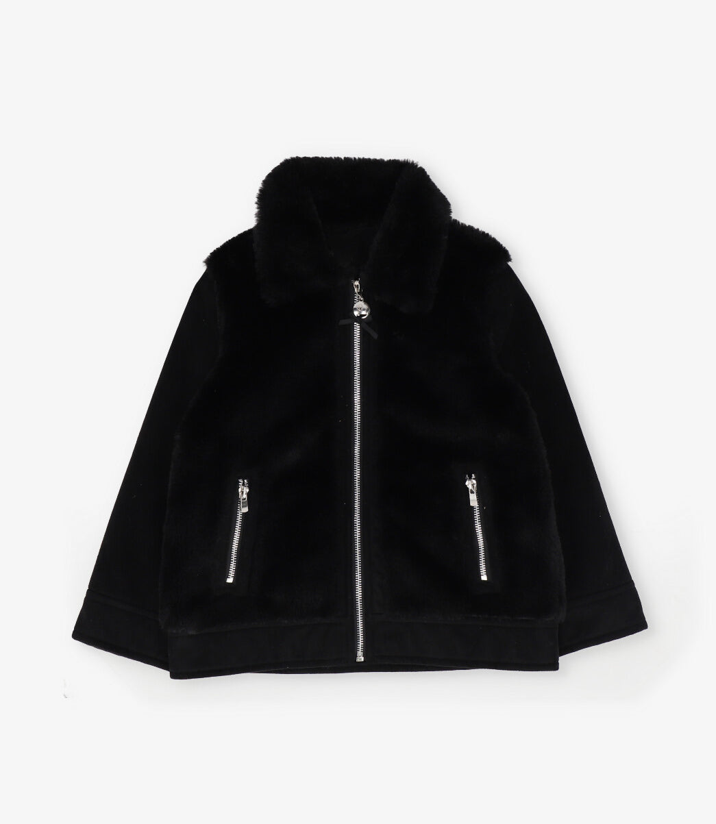 Chaqueta niña de gamuza 2 años / Negro