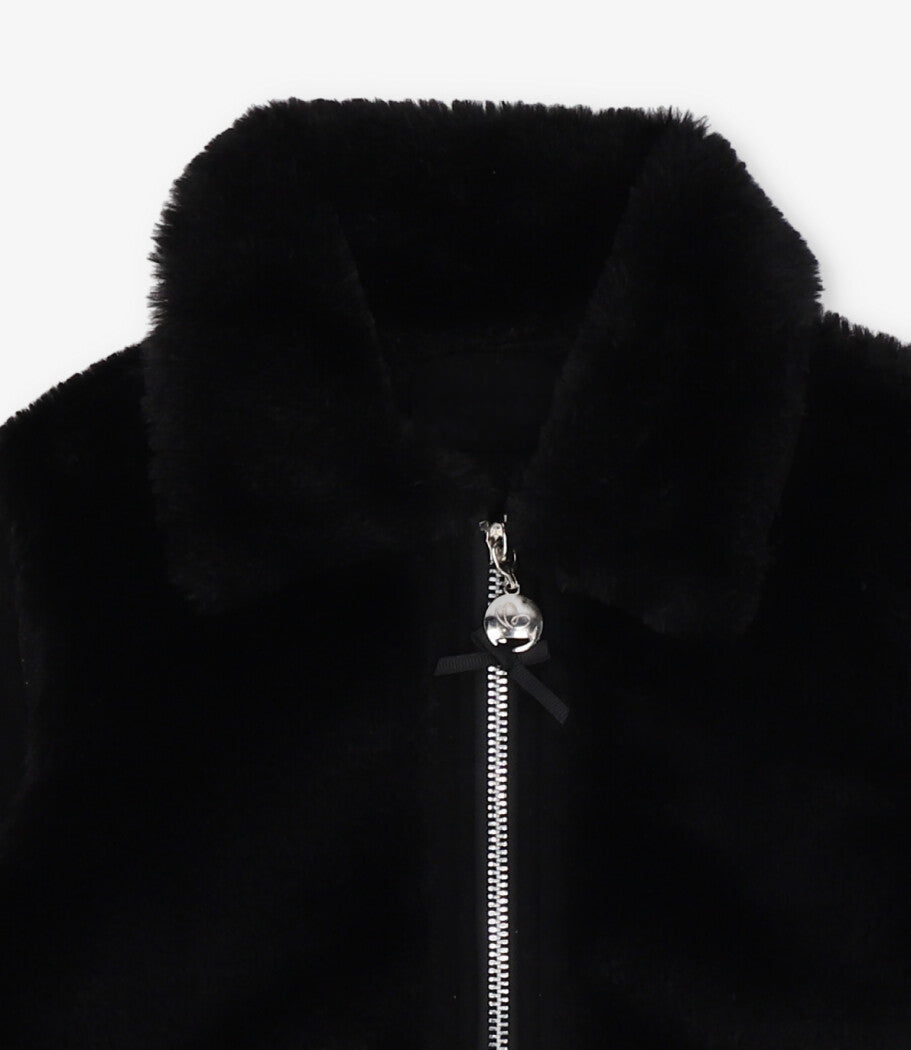 Chaqueta niña de gamuza 2 años / Negro