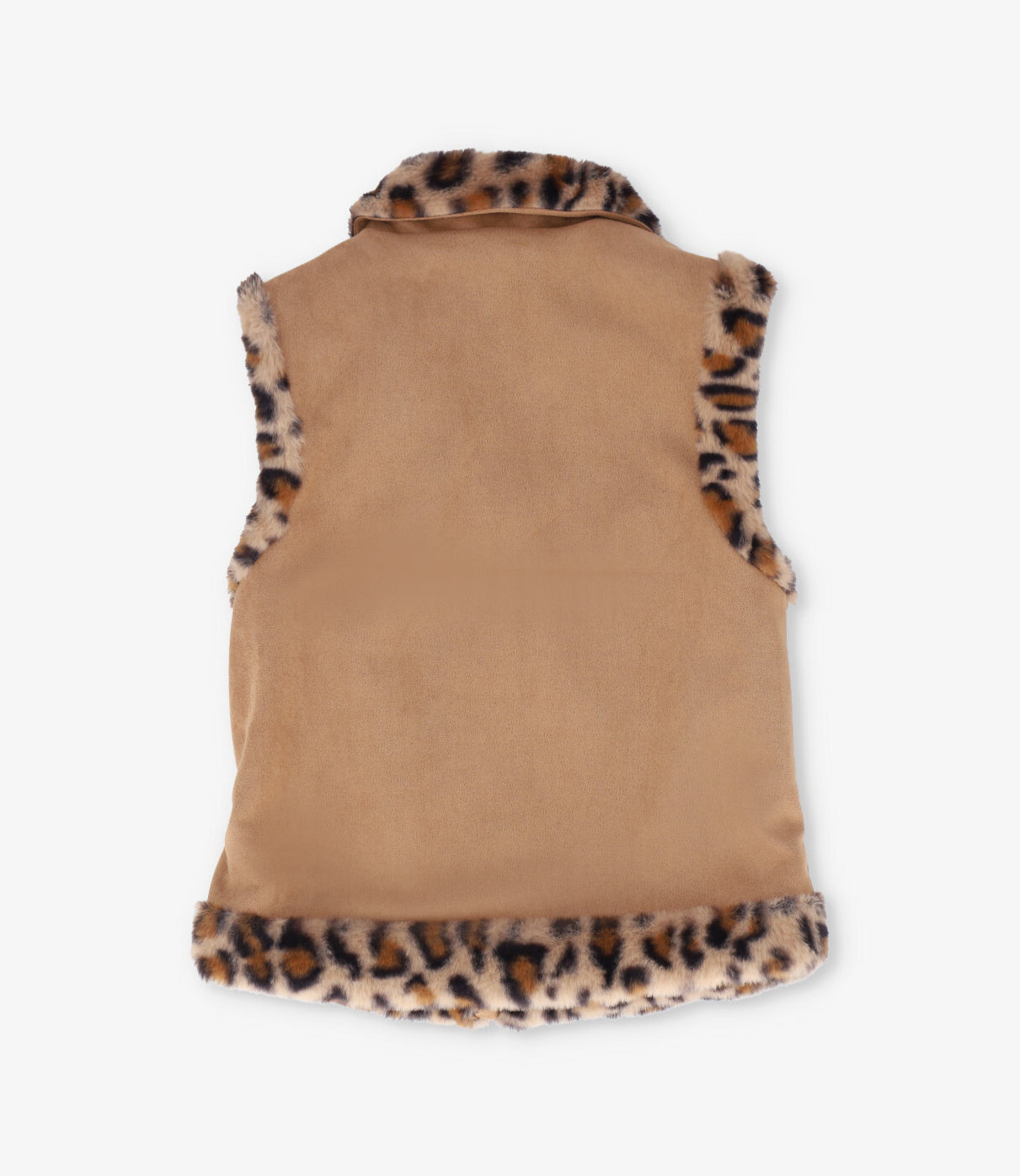 Chaqueta niña animal print sin mangas 2 años / Café