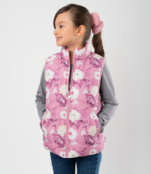 Parka niña sin mangas 2 años / Palo Rosa