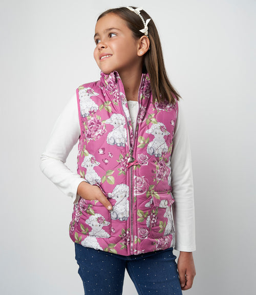 Parka niña sin mangas 2 años / Palo Rosa